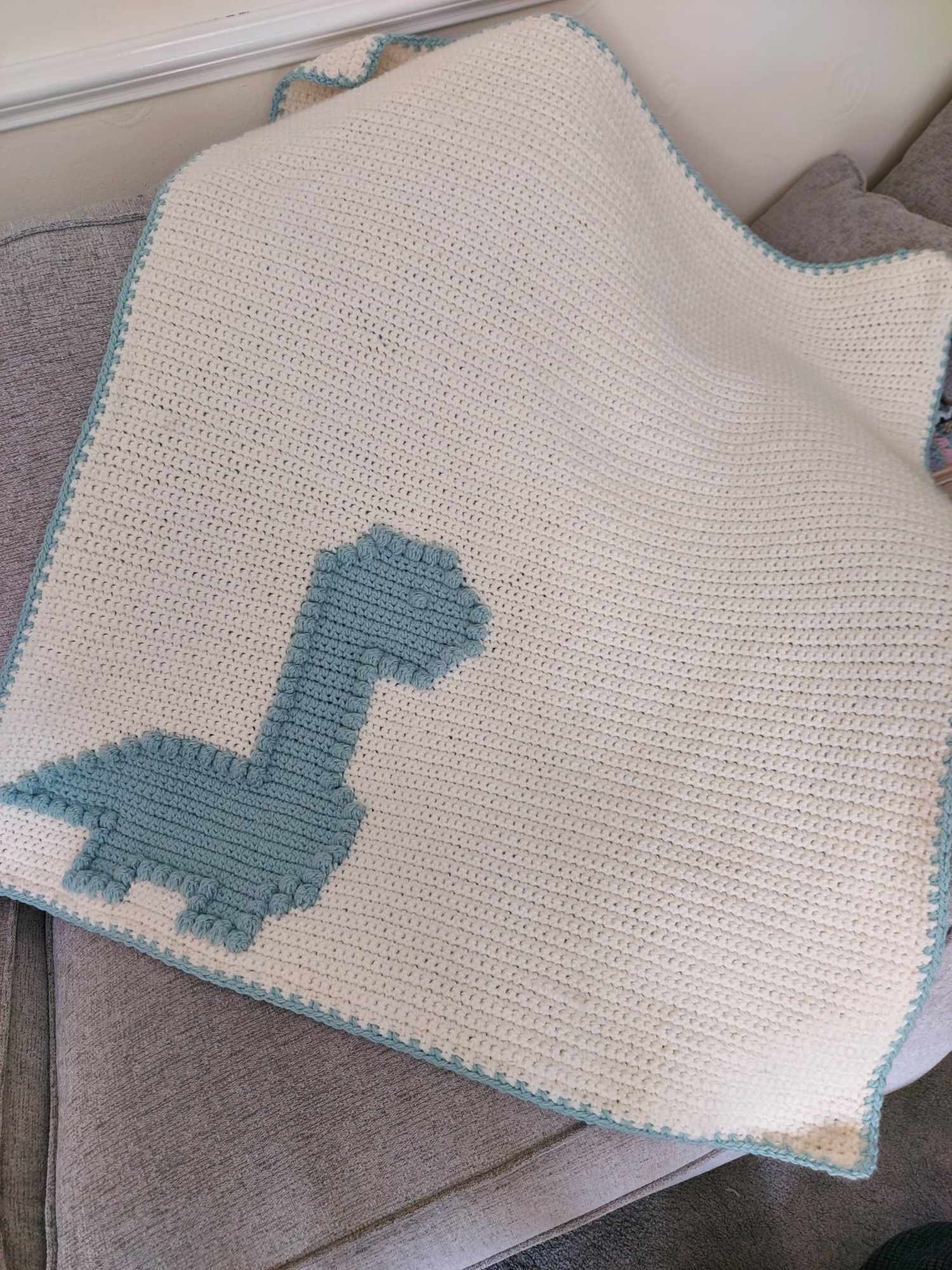30 Dinosaur Blanket Crochet Patterns to Stitch for Kids, Nurseries, and Dino Fans 29 Diplodocus Dinosaur Blanket Crochet Pattern