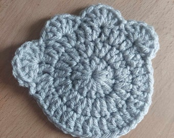 Crochet Pattern, Paw Print coaster, Paw Print applique