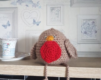 Crochet pattern for Robin, Christmas decoration, Door Stop, Robin Red Breast, Christmas Gift, Teachers Gift, festive decoration,