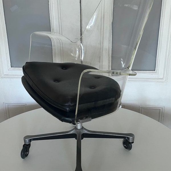 1960s Lucite Swivel Desk Chair Kagan/Laverne Mid Century Modern space age mcm artifort