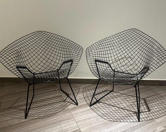 Harry Bertoia Diamond Lounge Chairs Pair for Knoll Mid-Century Modern vintage eames vitra