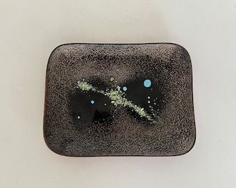 Enameled Copper Plate Vie De Poche by Win Ng 1960s Space Age Modern