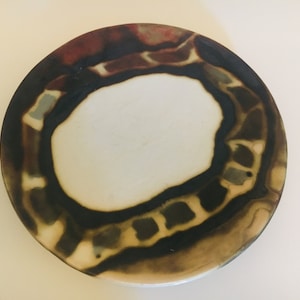 Studio Pottery Charger Centerpiece Art Plate Signed 1980s Postmodern