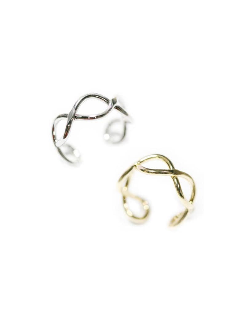 Gold Wavy Ring - Stackable Ring Adjustable Ring Double Line Ring Stacking Ring Simple Wave Ring Minimalist Ring