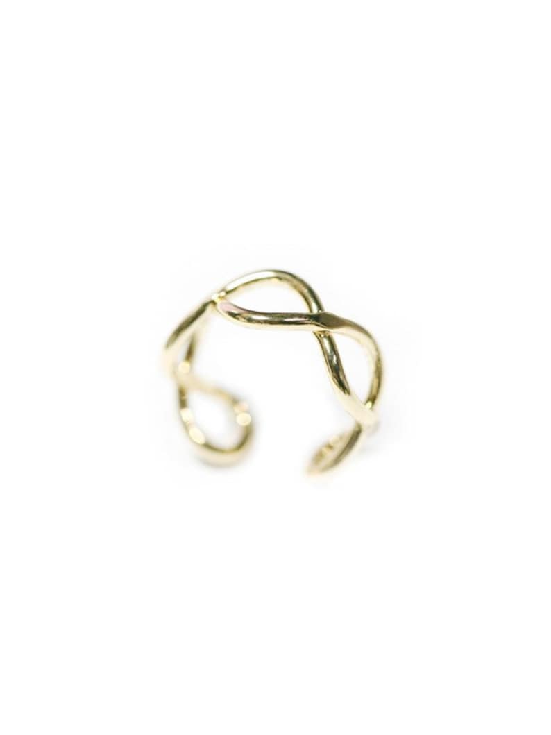 Gold Wavy Ring - Stackable Ring Adjustable Ring Double Line Ring Stacking Ring Simple Wave Ring Minimalist Ring