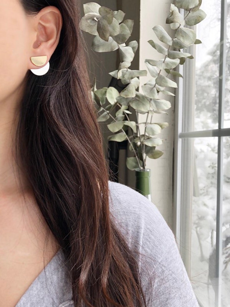 Front Back Earring Ear Jackets Trendy Earrings Geometric Earrings Minimalist Earrings Double Sided Earring