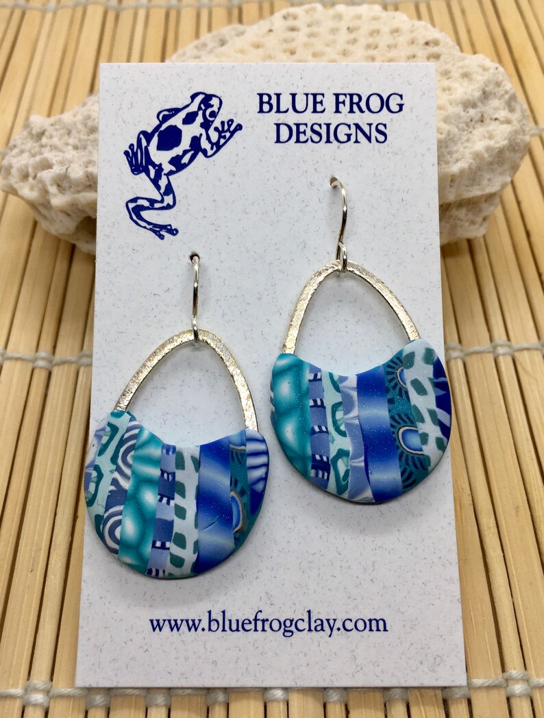 Blue turquoise earrings image 1