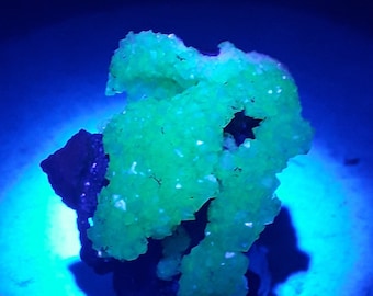 22gr. Gemmy Fluorescent Adamite Crystals