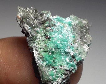 2gr. Gemmy Aurichalcite & Calcite Crystals.  La Ojuela Mine,  Mexico
