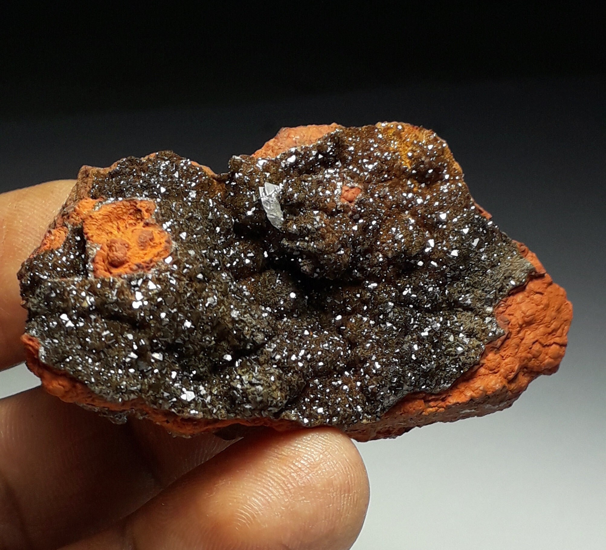 58gr. Gemmy Smokey Cupro-Adamite & Calcite  Crystals.  La Ojuela Mine,  Mexico