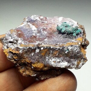 19gr. Gemmy Fluorite & Rosasite Crystals.  La Ojuela  Mexico.