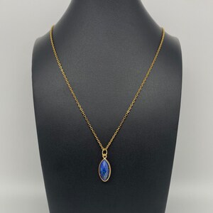 Lapis Lazuli Necklace Gold Stainless Steel Necklace Minimalist Necklace Gift for Her Birthday gift for Women Gemstone Necklace