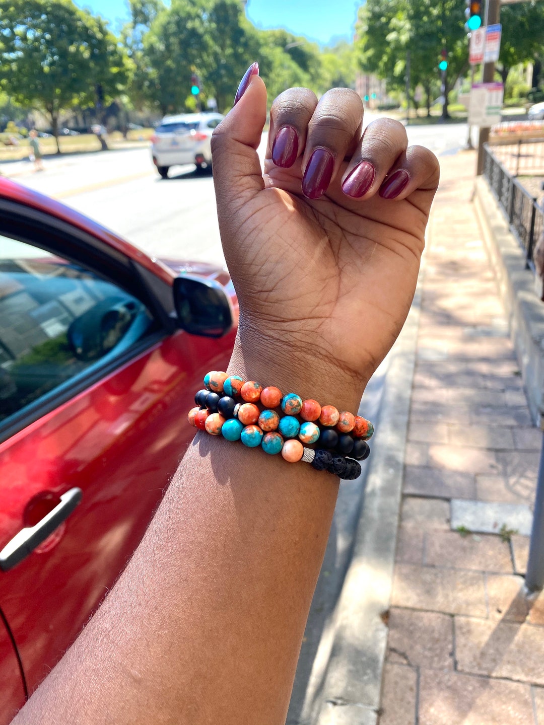 White Lava Rock | Beaded Bracelet 8