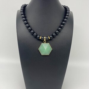 Matte Onyx Beaded Necklace for Women Green Aventurine Necklace Earthly Necklace Healing Necklace Women Gemstone Necklace 8mm Onyx Necklace