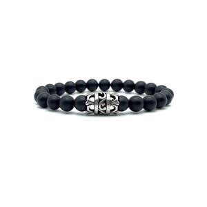 Black Onyx Bracelet Matte Minimalist Bracelet Matte Black Bracelet Stretch Bracelet Beaded Bracelet for Men Meditation Bracelet 8mm
