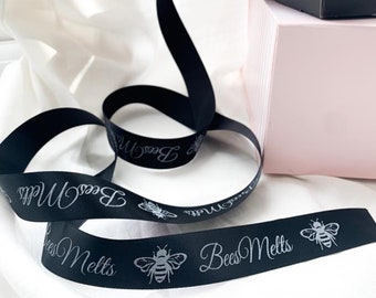 Business Geschenk Wrap Hochzeit 15mm Personalisiert Bedruckt Satin Band Logos 