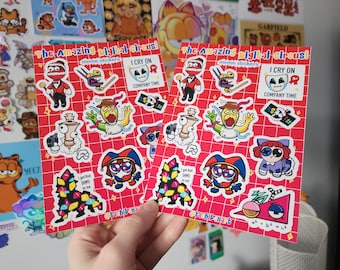 Erstaunlicher digitaler Zirkus Meme Aufkleberbogen