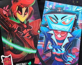 ハズビン・ホテル：アラスターとヴォックスのプリント 11x17 - Etsy 日本