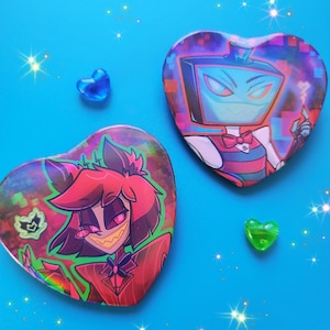 RADIOSTATIC Alastor and Vox fanart buttons