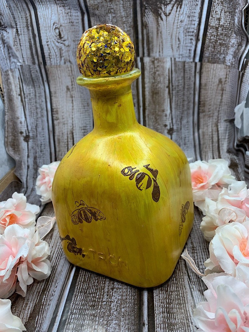 Painted Patron Bottle/ Customized Patron Bottle / Patron Etsy