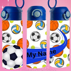 Personalized Soccer Kids Tumbler | Custom Name Cup for Boys | Soccer Sippy Cup
