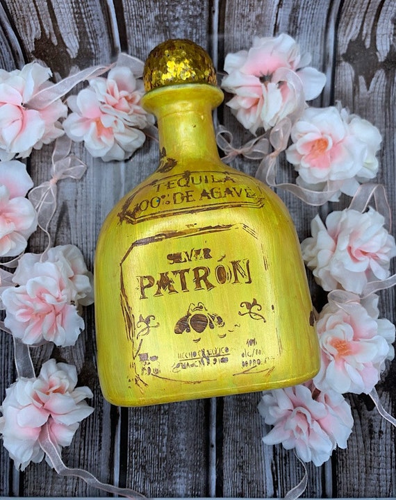 Embellished Glitter Patron Bottle Home Decor by CraftyyQueenBee, 27.99