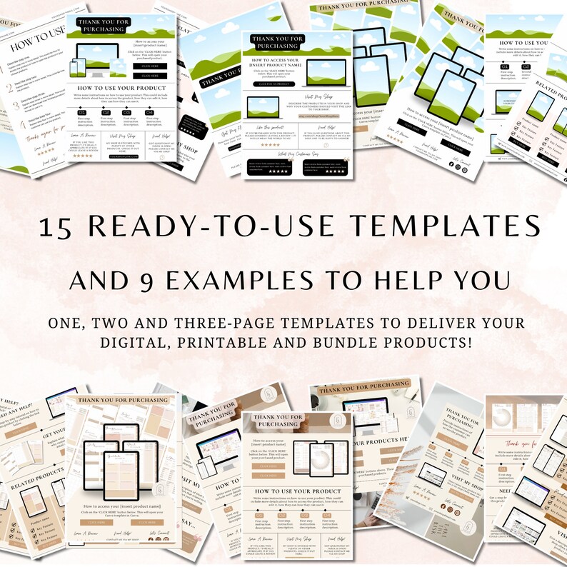 Digital Download Instructions Templates for Digital Products Etsy