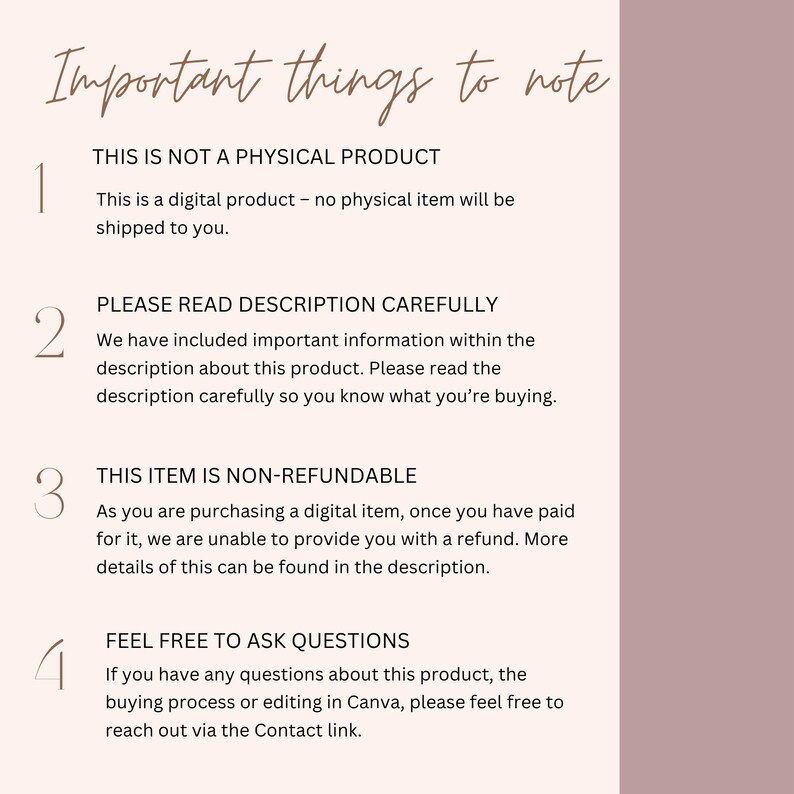 Digital Download Instructions Templates for Digital Products Etsy