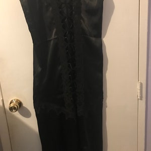 Vintage Lip Service, Satin and lace Floor length skirt, size XL