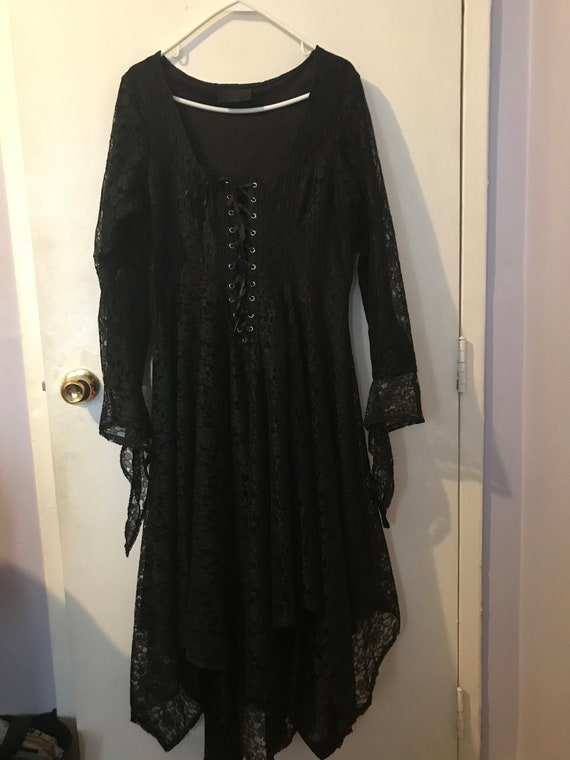 Nancy Downs Black Lace Gothic Dress, Goth Wedding,