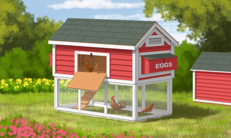 Chicken Coop Plans Biddy Barn Metric Etsy