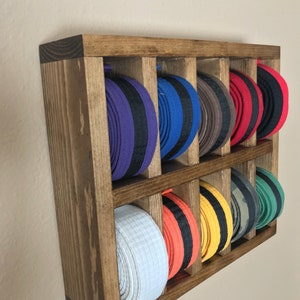 Martial Arts Belt Display, Karate Belt Holder, Taekwondo, Kenpo, Aikido, Christmas gift, Gift for him, For Dad, For Kid, For Wall, Wood.