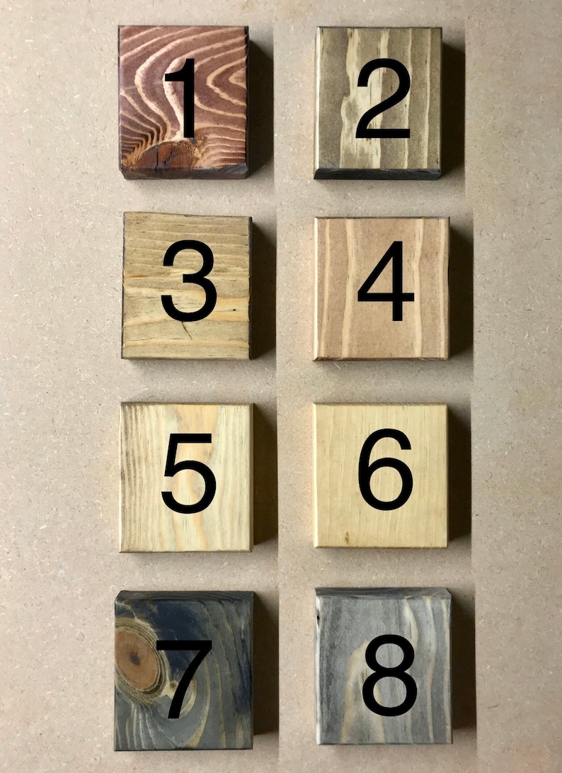 Puede incluir: Ocho bloques de madera, cada uno con un n&uacute;mero diferente pintado en negro. Los bloques est&aacute;n dispuestos en dos filas de cuatro, con los n&uacute;meros del 1 al 8 en orden de izquierda a derecha. Los bloques son todos de diferentes tonos de marr&oacute;n, algunos con un tono m&aacute;s rojizo y otros con un tono m&aacute;s amarillento.