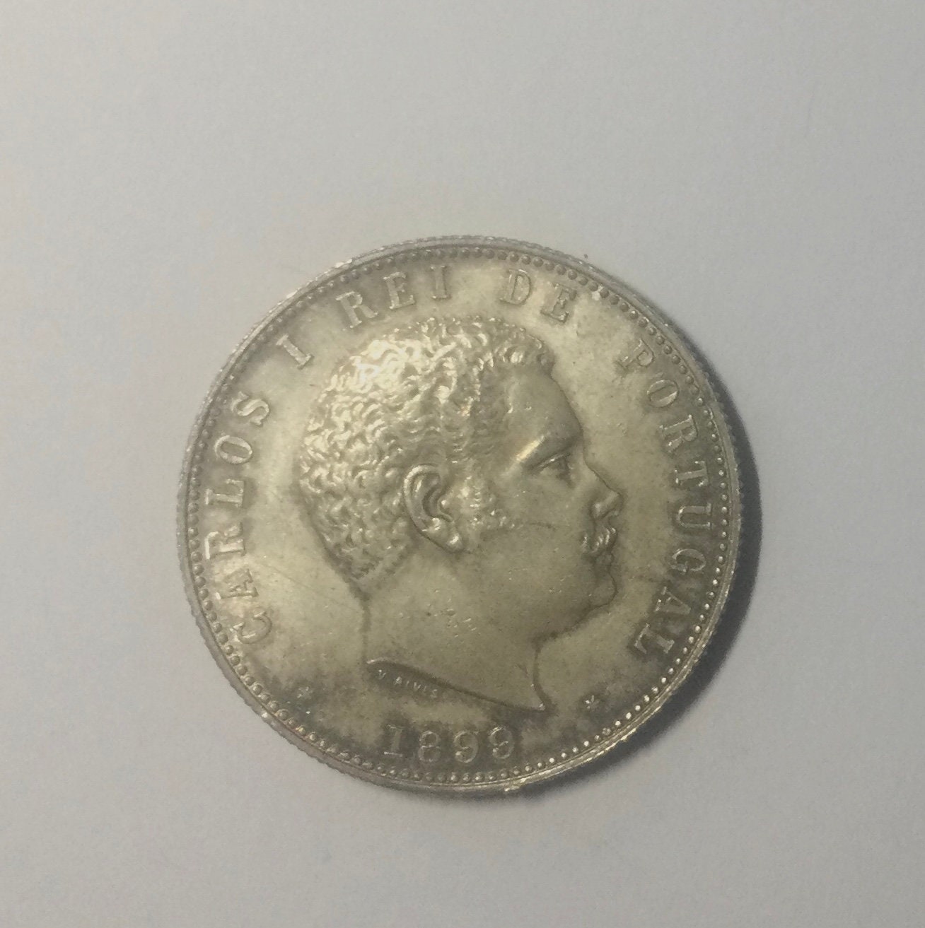 1899 ポルトガル KM#540 シルバー 1000 レイス カルロス 1 世