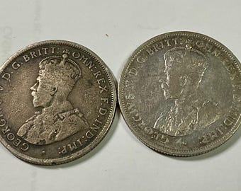 1914 年 & 1919 年 M オーストラリア フローリン 2 シリング ジョージ