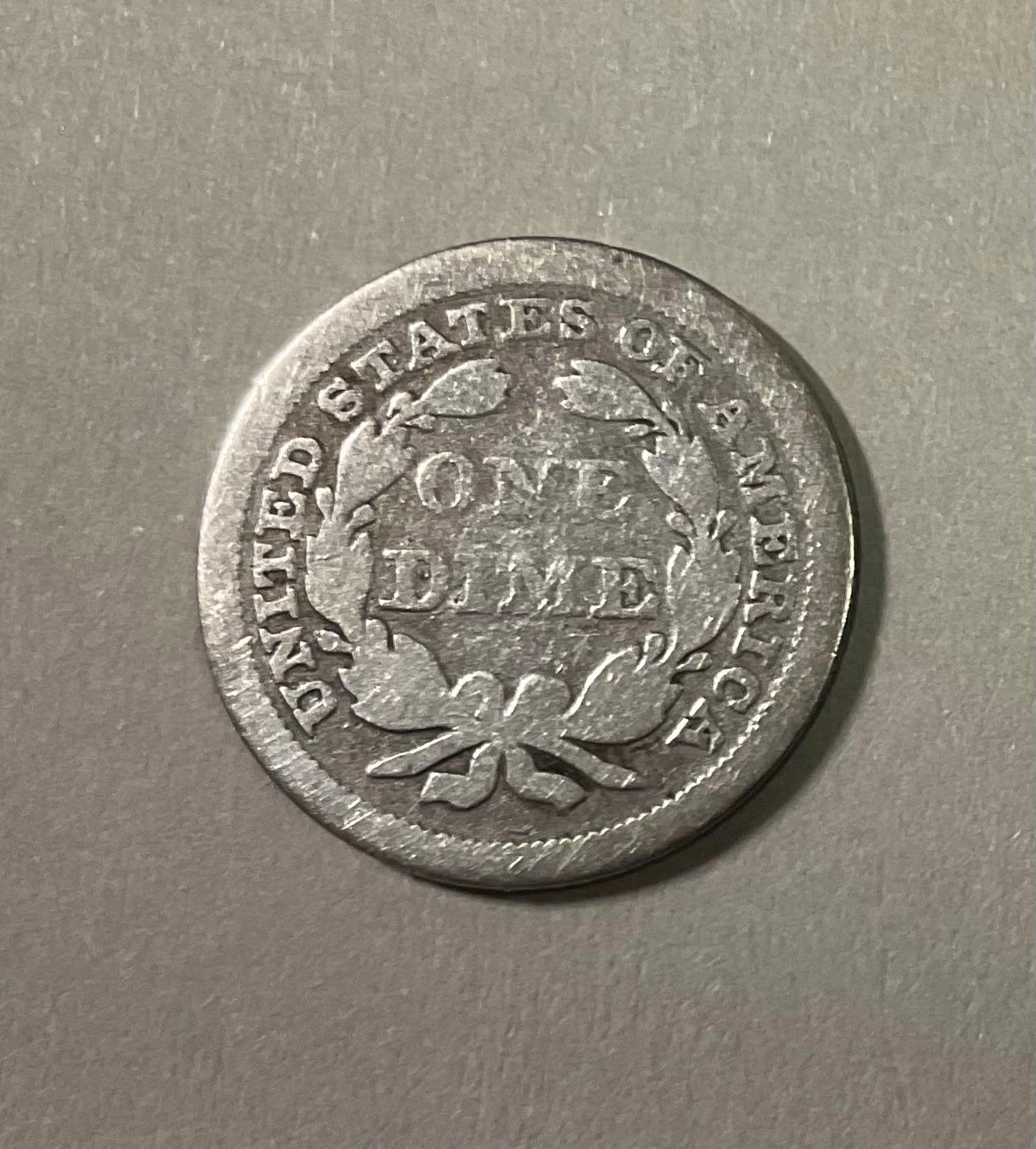 1843年 アメリカ シルバーダイムコイン コレクター向け タイプセット