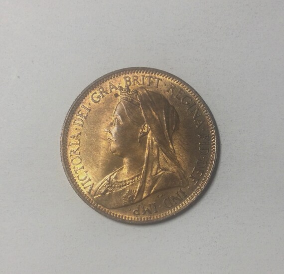 1901 Victoria Old Head Great Britain Half Penny Large Penny Seated