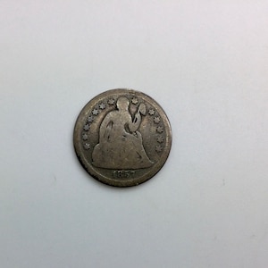 1857O Zittende Liberty Dime USA Zilveren Munt Liberty Shield Pole Cap Sterren One Dime Krans Tien Cent Verzamelstuk