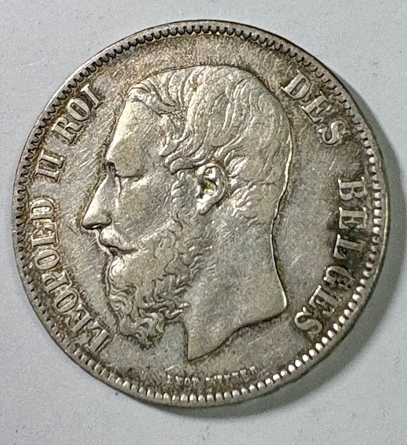 ベルギー 5フラン コイン レオポルド2世 1873 年 ベルギー 1873年 5