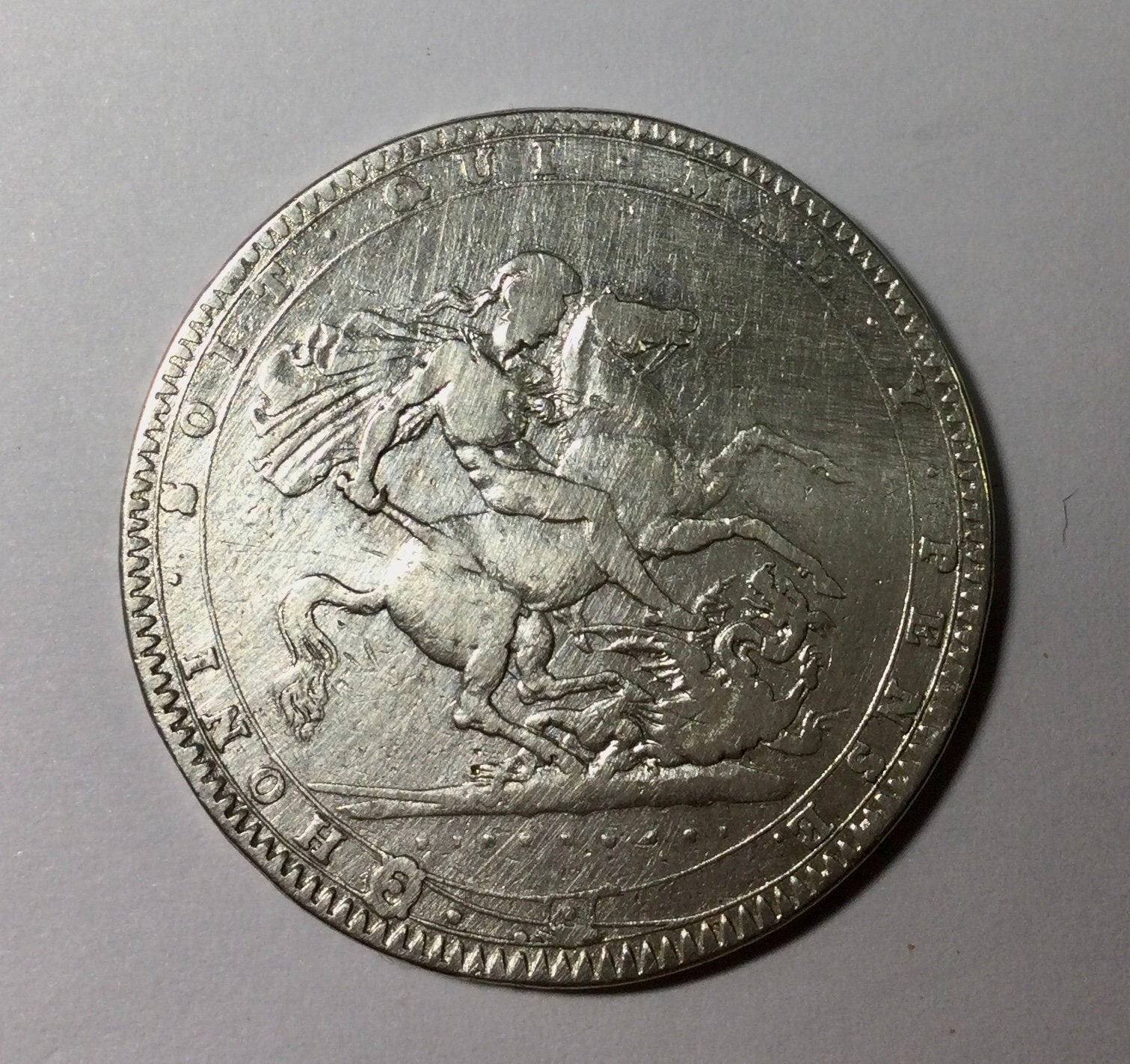 1820 LX イギリス ジョージ 3 世 クラウン スターリングシルバー