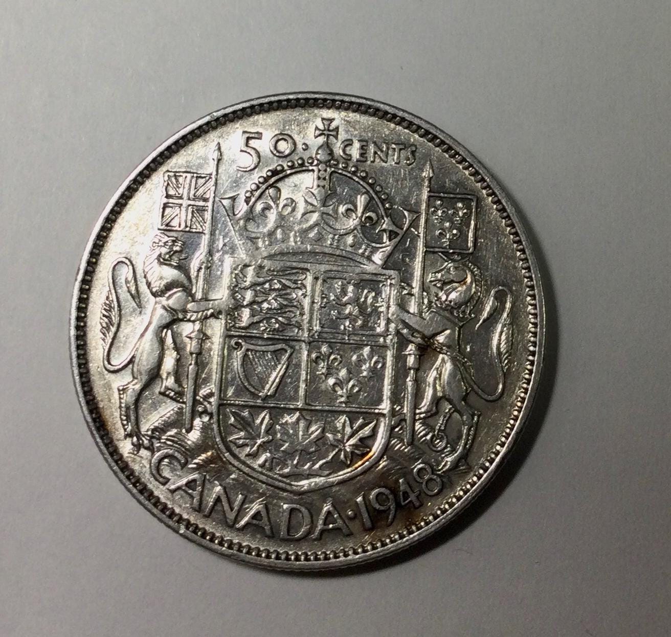 【美品】カナダドル　セント　銀貨　アンティーク Canadian coins 1948 silver dollar - Etsy 日本