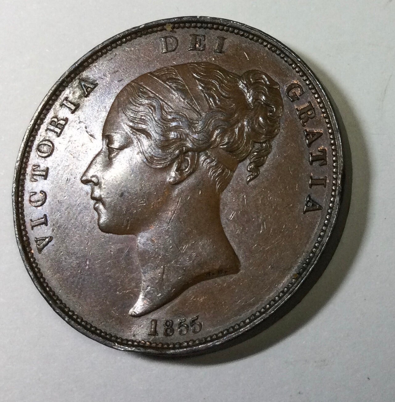 Great Britain 1855 Large One Penny Seated Britannia Trident