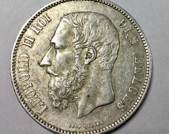 1867年 ベルギー国王レオポルド2世 5フラン銀貨 - Etsy 日本