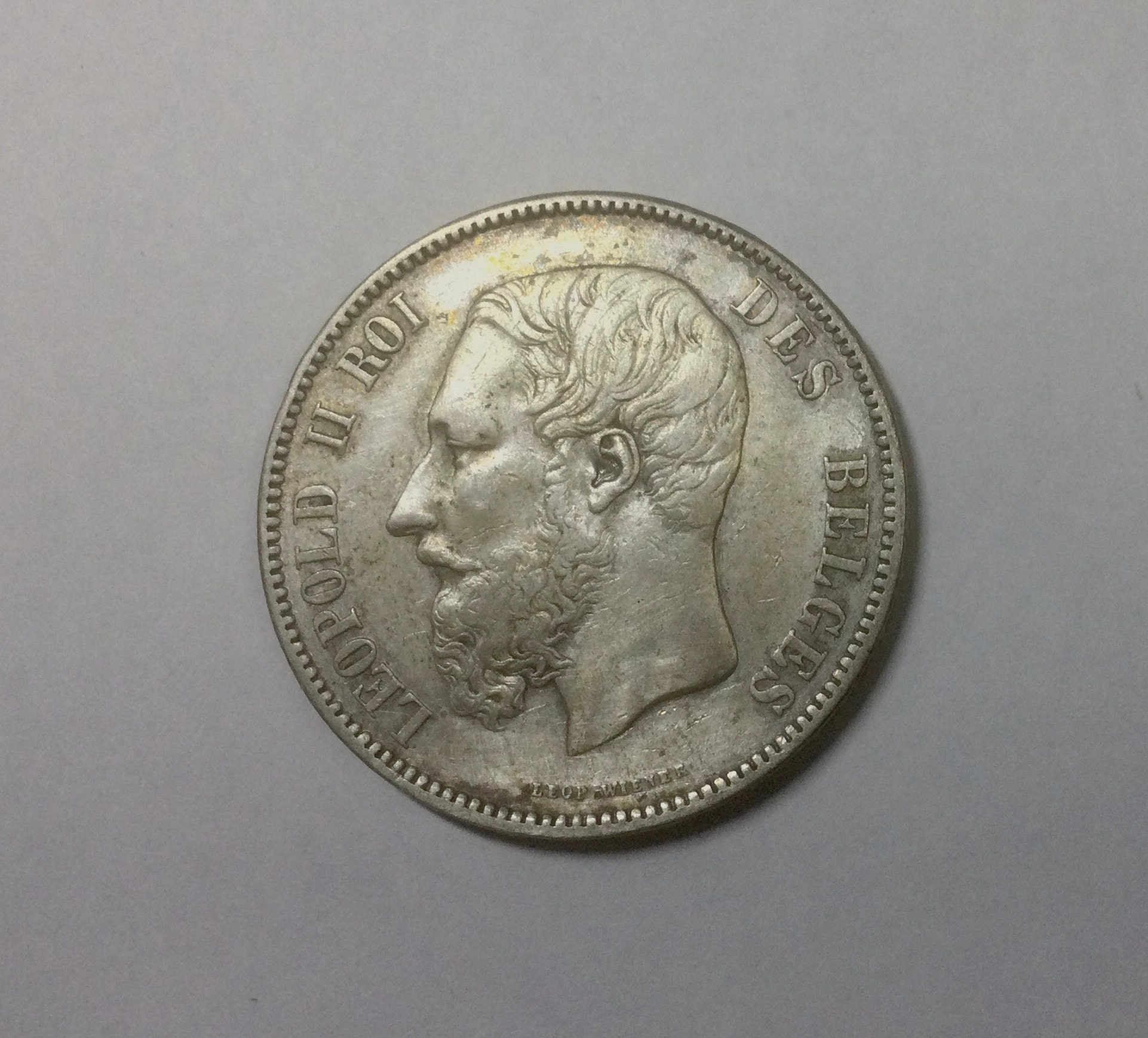 1867年　ベルギー 5 フラン銀貨　レオポルド2世 111449318_o1.jpg?