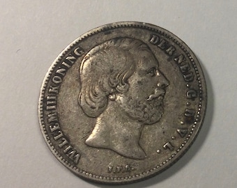 y*a様 1898年オランダ - 1/2ギルダー銀貨ウィルヘルミナ女王(重要年号 1898年 オランダ ウィルヘルミナ 2 1/2ギルダー。銀貨（純度945/1000