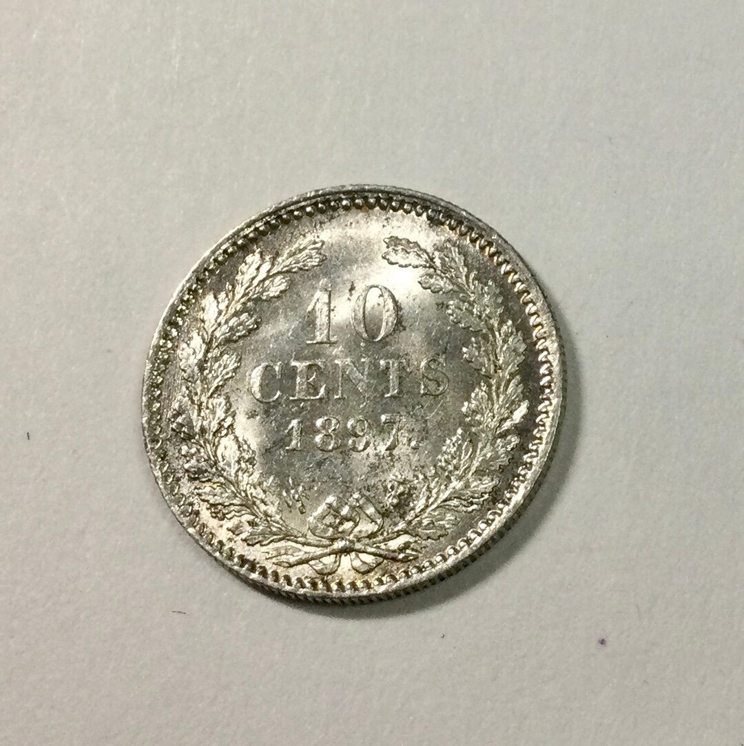 1897 オランダ 10 セント シルバー コレクター コイン 女王