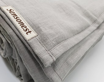 Linen weighted blanket light grey/ Sensory therapy weighted blankets / Personalized gift / Weighted blankets glass fill /Linen: Light grey