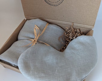 Custom gift box with 5lbs linen weighted shoulder wrap & 1 lbs eye pillow/Self care/Get wel gift/ Handmade gift box/Miss you/Linen gift box: