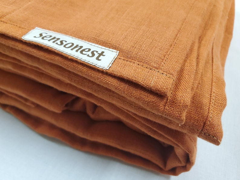 Linen Weighted Blanket Terracotta Color / Weighted Sensory Etsy Australia