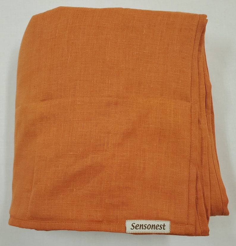 Linen Weighted Blanket Terracotta Color / Weighted Sensory Etsy